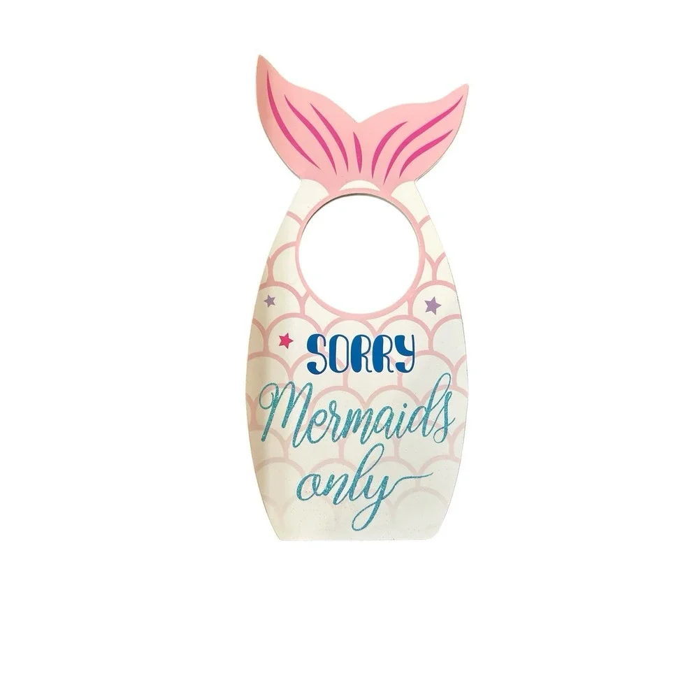 UNICORN Dream In Color Door Knob Hanger Sign Mermaid Shaped Kids Childrens Party